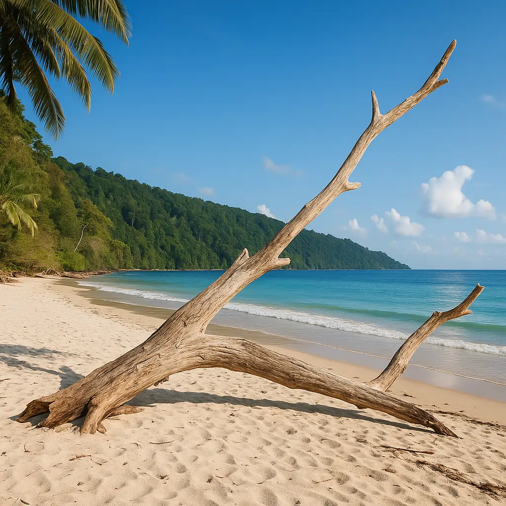 Stunning aerial view of Havelock Island (Swaraj Dweep) coastline